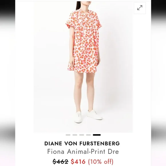 DIANE VON FURSTENBERG FIONA ANIMAL-PRINT FRONT PLEAD PINK/ORANGE DRESS SZ LARGE - Picture 4 of 6